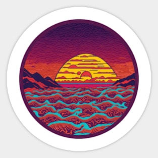 Trippy Ocean Sunset Sticker